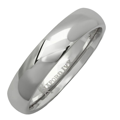 Oxford Ivy 5mm Men's Plain Comfort Fit Titanium Wedding Band |Available Ring Sizes 8-12 1/2| Wedding Rings for Men