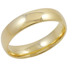 Men's 14K Yellow Gold 5mm Comfort Fit Plain Wedding Band  (Available Ring Sizes 8-12 1/2) Size 12.5