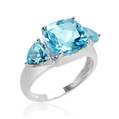 5ct tw Sky Blue Topaz Ring set in Sterling Silver ( Available Sizes 5-8)