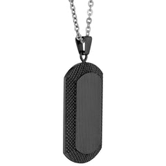 Men's Black Plated Stainless Steel  Dog Tag Necklace