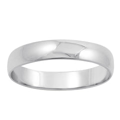 Men's 14K White Gold 4mm Traditional Fit Plain Wedding Band  (Available Ring Sizes 7-12 1/2) Size 11.5
