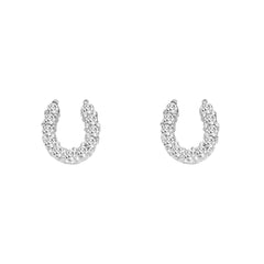 Amanda Rose Sterling Silver CZ Horseshoe Earrings