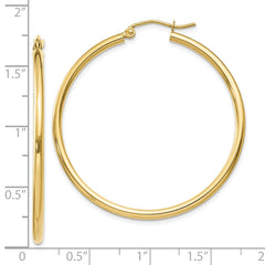10K Yellow Gold or White Gold Classic Round Hoop Earrings for Women |Available from 1/2 to 2 inches | Real 10K Solid Gold Hoops