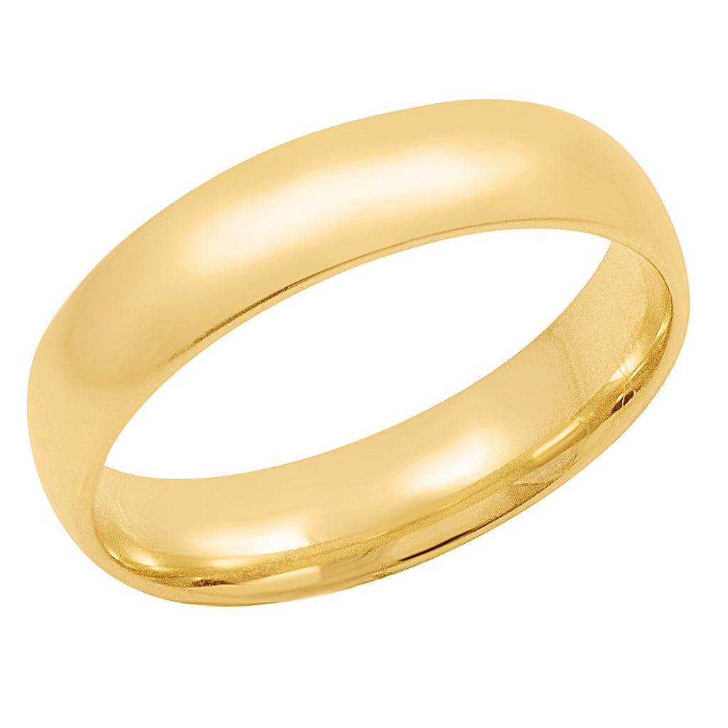 Men's 14K Yellow Gold 5mm Comfort Fit Plain Wedding Band  (Available Ring Sizes 8-12 1/2) Size 11.5