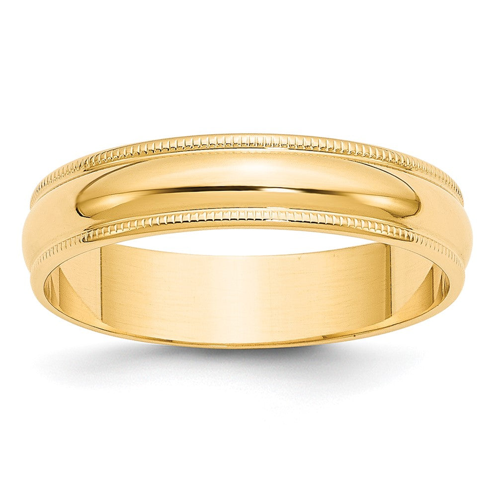 Men's 10K Yellow Gold 5mm Classic Milgrain Wedding Band |Available Ring Sizes 8-14|10K Solid Gold Wedding Rings for Men