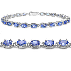 6ct tw Tanzanite Tennis Bracelet in Sterling Silver 7 1/4 inches