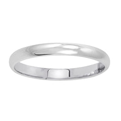 Women's 14K White Gold 2mm Traditional Plain Wedding Band  (Available Ring Sizes 4-8 1/2) Size 7.5