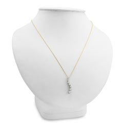 AGS Certified 1/2ct TW Journey Diamond Pendant Necklace in 10K Gold on an 18 inch 10K Gold Chain | Real Diamonds in Real 10K White Gold or Yellow Gold
