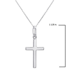 14K White or 14K Yellow Gold Cross Pendant Necklace for Women on a 14K Gold Chain| Real Solid 14K Gold Cross