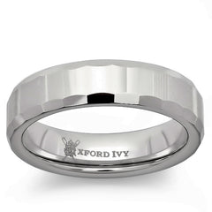6mm Mens Beveled Edge Comfort Fit Tungsten Wedding Band ( Available Sizes 8-12 1/2)