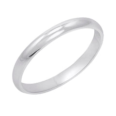 Women's 14K White Gold 2mm Traditional Plain Wedding Band  (Available Ring Sizes 4-8 1/2) Size 7.5