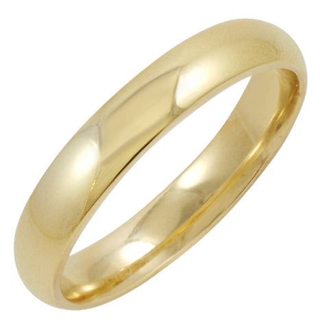 Men's 14K Yellow Gold 4mm Comfort Fit Plain Wedding Band  (Available Ring Sizes 8-12 1/2) Size 9