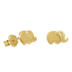 Amanda Rose 14k Yellow Gold Elephant Post Earrings