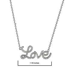 Sterling Silver  LOVE Necklace made with Swarovski Zirconia Adjustable Lengh Necklace for Women