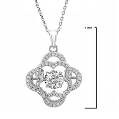 Sterling Silver Simulated Diamond Gems in Motion Pendant Necklace made with Swarovski Zirconia