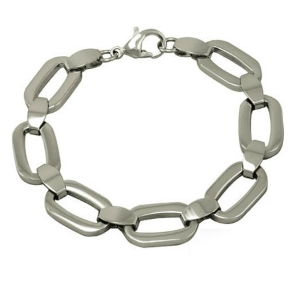 Ladies Fancy Link  Stainless Steel Bracelet 8 inch