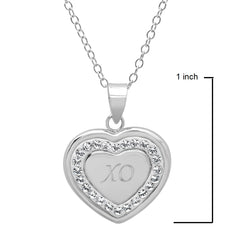 Sterling Silver Heart Pendant  Necklace with Swarovki Crystals| Heart Necklaces for Women| Love Necklace|Forever Necklace|X-O Necklace