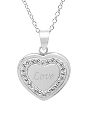 Sterling Silver Heart Pendant  Necklace with Swarovki Crystals| Heart Necklaces for Women| Love Necklace|Forever Necklace|X-O Necklace