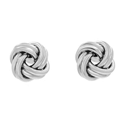 Amanda Rose Collection 14K White or Yellow Gold Love Knot  Earrings Studs for Women