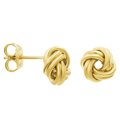 Amanda Rose Collection 14K White or Yellow Gold Love Knot  Earrings Studs for Women