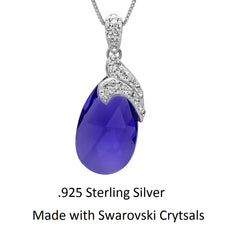 925 Sterling Silver Necklace with Swarovski Crytals